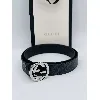 ceinture gucci gg buckle boucle argenté cuir noir monogramme