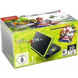 console new nintendo 2ds xl + mario kart 7 - noir & citron vert
