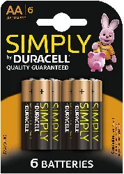 duracell - pile alcaline simply - aa x 6