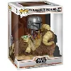 figurine funko! pop - star wars : le mandalorien n°416 - mandalorian sur bantha avec l'enfant (52373)