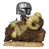 figurine funko! pop - star wars : le mandalorien n°416 - mandalorian sur bantha avec l'enfant (52373)