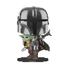 figurine funko! pop - star wars - the mandalorian - the mandalorian with the child supersized - 25 cm - 380