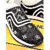 sneakers fendi toile noir logos brodés blancs pointure 36