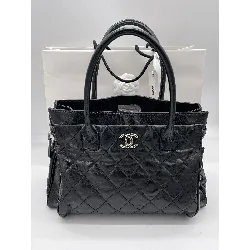 sac chanel grand cabas en cuir vieilli noir 37x24x15cm