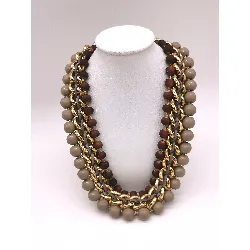 collier agatha doré maille gourmette avec perles fantaisies