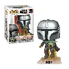 figurine funko! pop - star wars : le mandalorien n°402 - mandalorien avec l'enfant vole (50959)