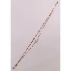 97323718 bracelet plaqué or double lignes ornées de billes synthétiques et d'un quartz rose