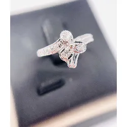 bague or blanc ornée des oxydes or 750 millième (18 ct) 2,28g