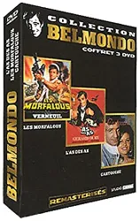 dvd belmondo - coffret - les morfalous + l'as des as + cartouche