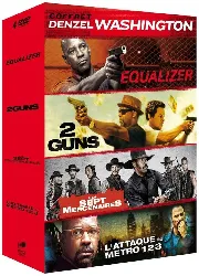 dvd coffret denzel washington - equalizer + 2 guns + les sept mercenaires + l'attaque du métro 123