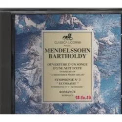 cd felix mendelssohn - bartholdy - ouverture d'un songe d'une nuit d'ete - symphonie n°3 'ecossaise' - romance (1992)