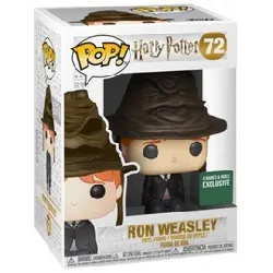 figurine funko! pop - harry potter n°72 - ron weasley avec choixpeau (35516)