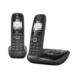 gigaset as405a duo - téléphone sans fil - système de répondeur avec id d'appelant - dectgap - noir + combiné supplémentaire