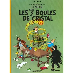 livre les aventures de tintin - les 7 boules de cristal