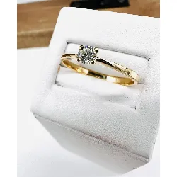 bague or solitaire diamant environ 0,18ct or 750 millième (18 ct) 1,89g