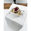 bague 2 ors centrée d'un rubis et 2 or 750 millième (18 ct) 2,96g