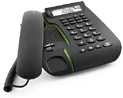 doro comfort 3005 - téléphone filaire - système de répondeur avec id d'appelant - noir