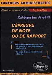 livre l'épreuve de note ou de rapport : catégories a et b