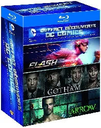 blu-ray coffret découverte dc comics, l'intégrale des premières saisons : flash + gotham + arrow