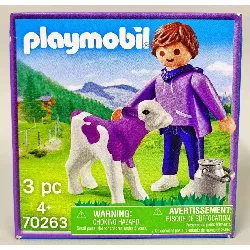 playmobil 70263 paysan / garçon avec veau milka