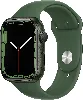 apple watch series 7 (gps) boîtier en aluminium vert de 45 mm, bracelet sport trèfle - regular