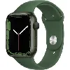 apple watch series 7 (gps) boîtier en aluminium vert de 45 mm, bracelet sport trèfle - regular