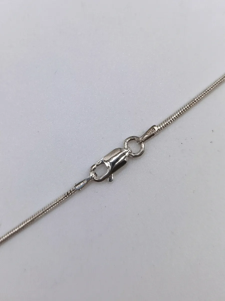 Collier Chaîne Maille Serpent Avec Pendentif Bonhomme En Perles - Argenté - Occasion - France