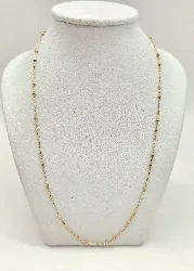 29091042 chaîne plaqué or maille forçat avec boules