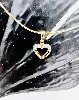 collier maty maille cable en or et pendentif coeur 2 ors orné de 2 petits diamants or 750 millième (18 ct) 4,93g