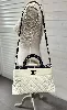 sac cabas bancoulière chanel portobello en cuir blanc et tweed