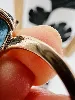 bague guérin or rose alisma topaze bleue grande modèle or 375 millième (9 ct) 3,19g