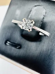 bague or blanc solitaire diamant env 0,10ct or 750 millième (18 ct) 1,26g