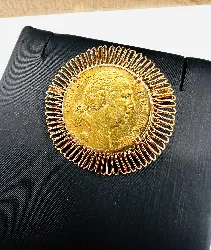 pendentif/borche orné d'une pièce de 20 francs louis xviii or 750 millième (18 ct) 11,19g