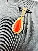pendentif corail rouge forme goutte or 750 millième (18 ct) 1,50g