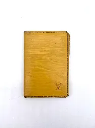 porte-cartes louis vuitton en cuir epi jaune h10,5cm /l7 cm
