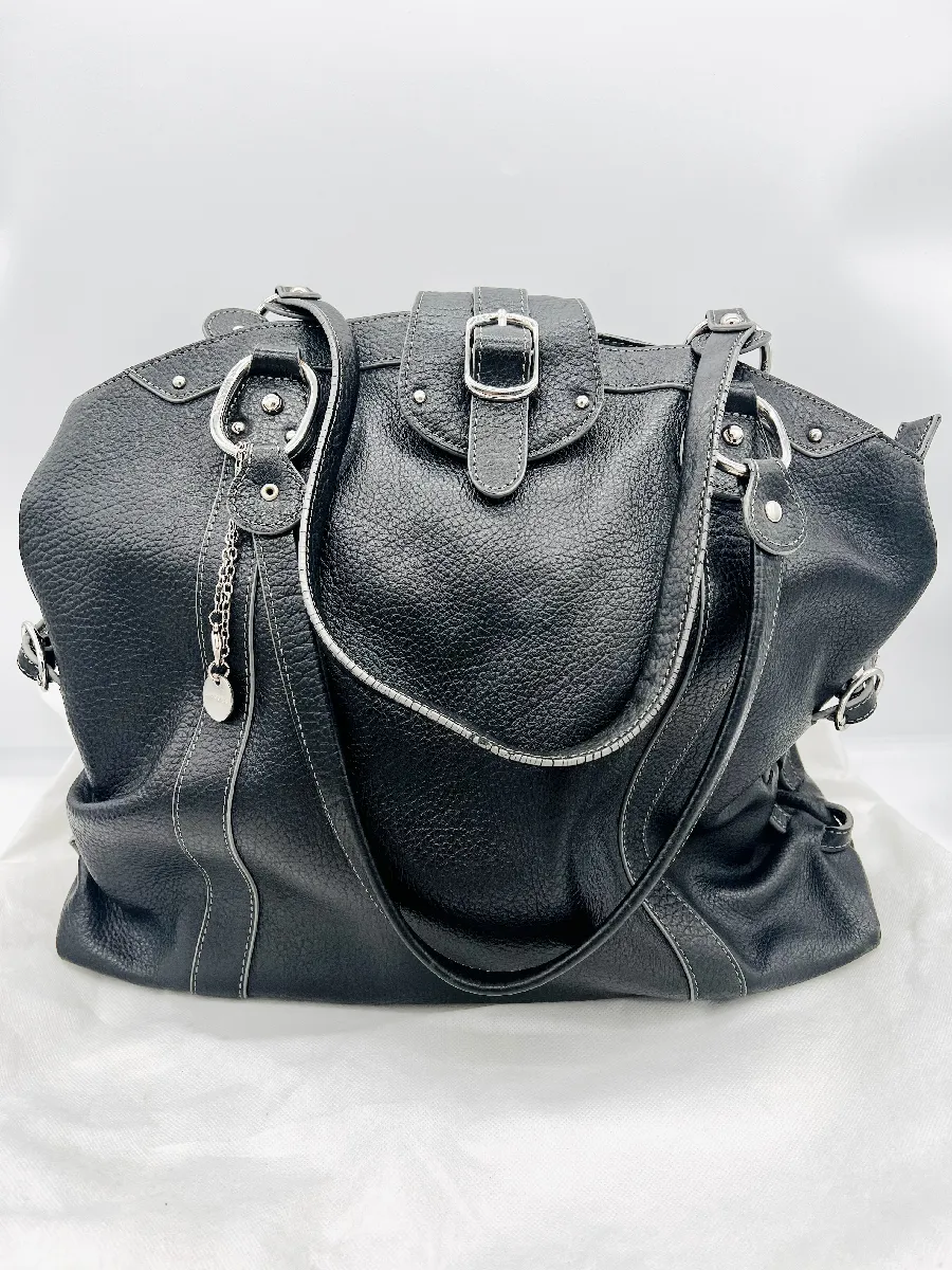 Sac à main Lamarthe en cuir noir DEALiCASH