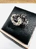 bague argent lignes d'oxydes noirs et blancs entrelacées  argent 925 millième (22 ct) 3,66g