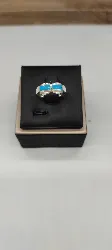 bague argent + turquoise argent 925 millième (22 ct) 4,83g