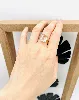 bague ornée d'une quartz blanc (rayures) taille emeraude or 750 millième (18 ct) 4,16g