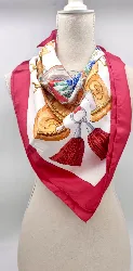 carré/foulard 90cm hermès aux champs rouge