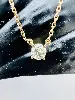 collier or orné un pendentif solitaire diamant env 0,35ct de demie taille or 750 millième (18 ct) 3,70g
