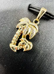 pendentif or palmier diamant  or 585 millième (14 ct) 1,98g