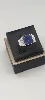 111414 bague chevalière motifs lignes ornée d'un lapis-lazuli carré t70 argent 925 millième (22 ct) 7,66g