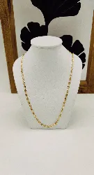 21300245 chaîne plaqué or maille grain de café l45cm