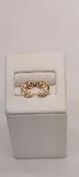 23009810 boucles d'oreilles plaqué or forme lune vidée ornée des oxydes