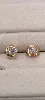 25055103 boucles d'oreilles puces plaqué or chacune ornée de 1 oxyde de 3mm