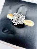 bague or blanc solitaire diamant environ 0,30ct taille ancienne or 750 millième (18 ct) 3,10g