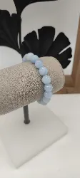 brpi bracelet élastiqué boules aigue-marine environ 10mm