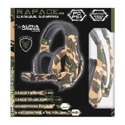 casque gaming alpha omega players rapace c19 pour ps4, xbox one, pc camo