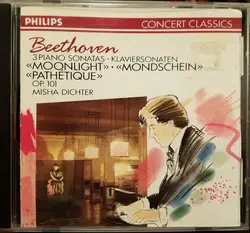 cd beethoven, misha dichter - 3 piano sonatas  (1977)